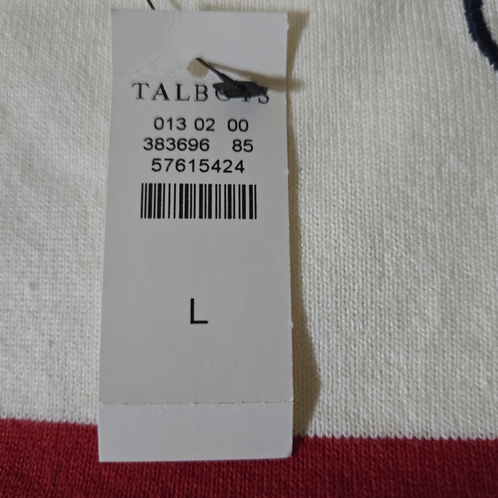 Talbots Red & White Striped Long Sleeve Pullover Top With ❤️ L'Amour Detail NWT - Picture 4 of 11